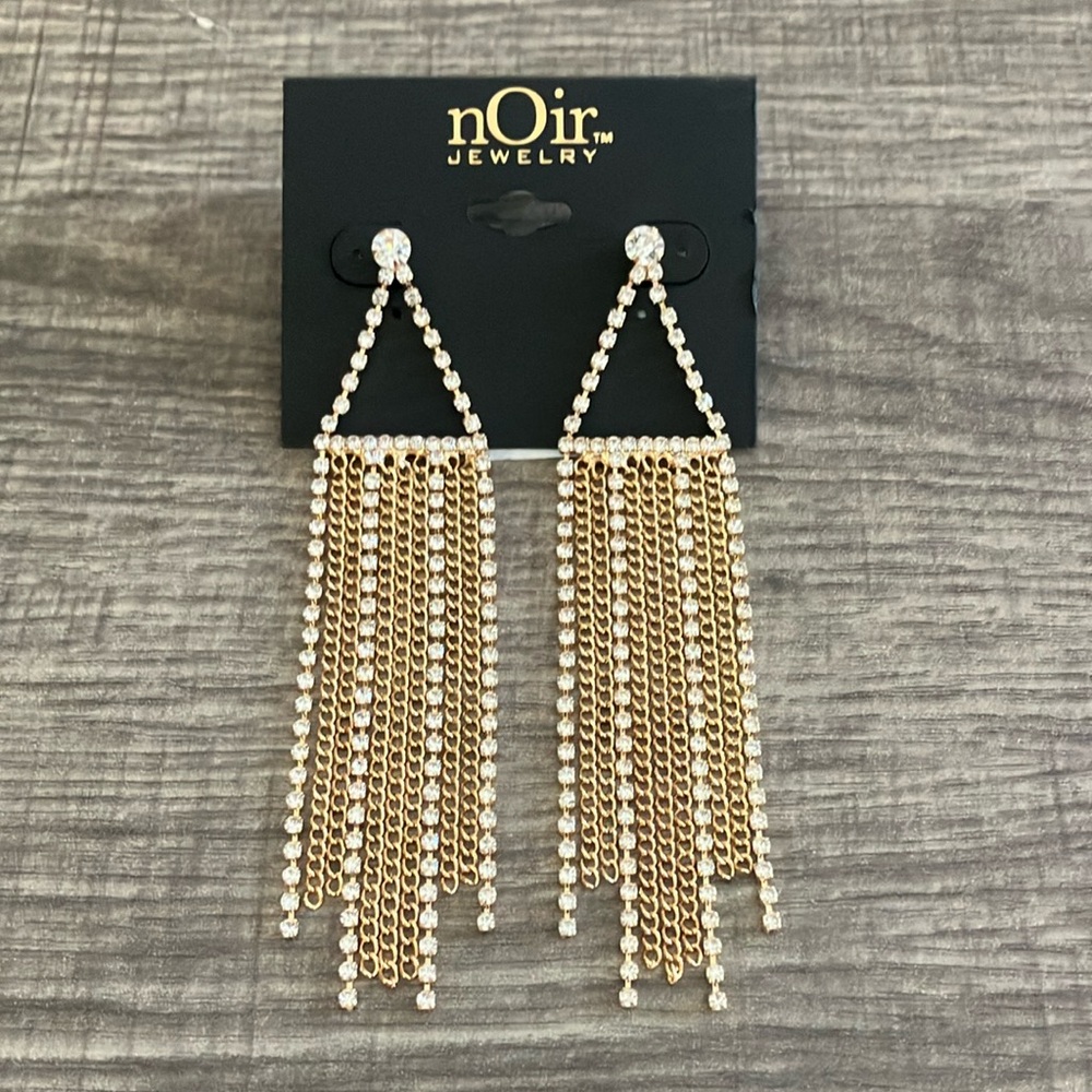 Noir Jewelry Gold Fringe Earrings